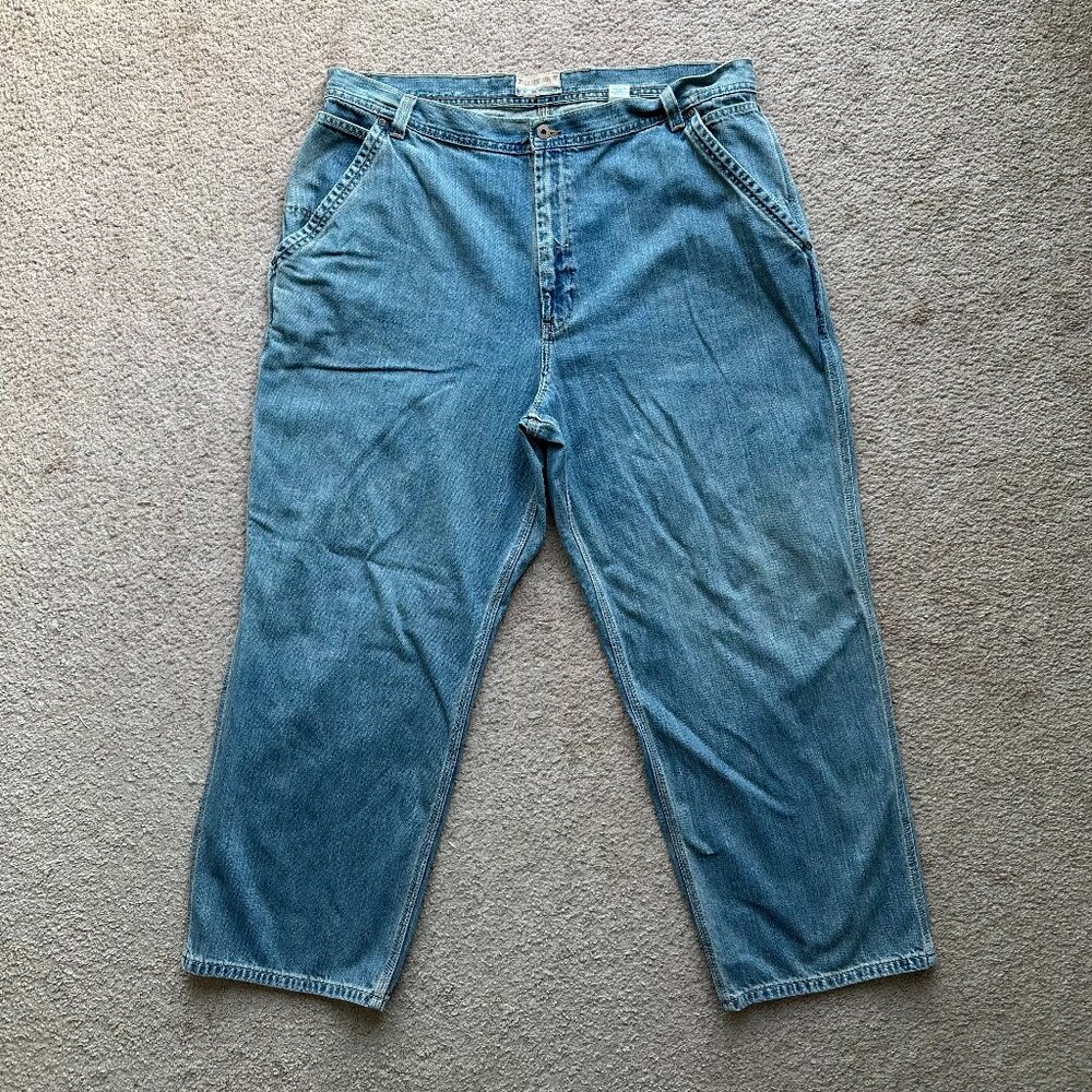 Old Navy Jeans Mens 42x30 Vtg Painters Carpenter High Rise Blue Light Wash Denim